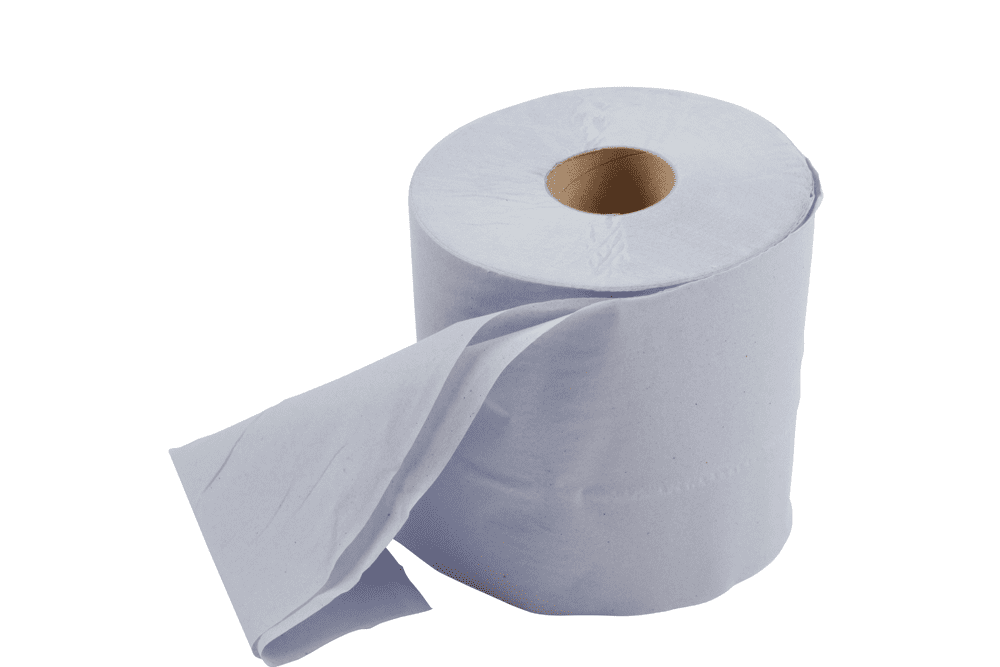 2 Ply Blue Rolls Pack of 24 Centre Feed Tissue Paper 185mm x 130m Long Rolls 