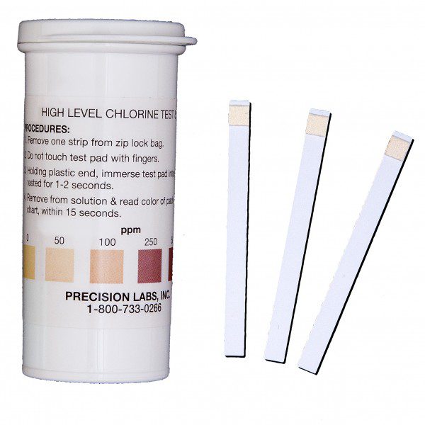 High level chlorine test strips